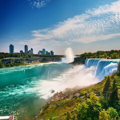 Niagara falls aerial view, AI generated