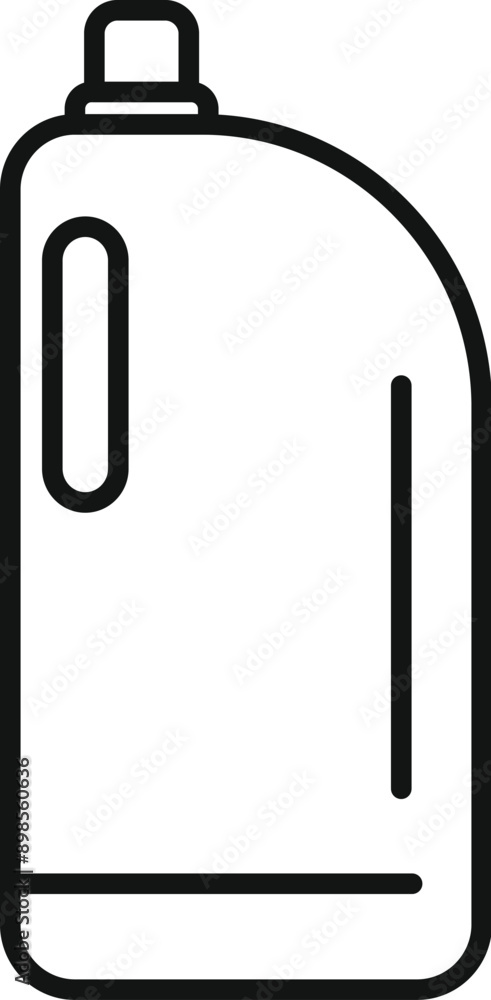 Canvas Prints simple black outline of a plastic bottle, typically used for laundry detergent or cleaning products