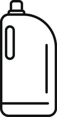 Simple black outline of a plastic bottle, typically used for laundry detergent or cleaning products