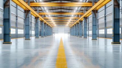 Industrial scene with reinforced epoxy resin beams, strong and solid structure, firm support elements, displaying ultimate sturdiness and durability