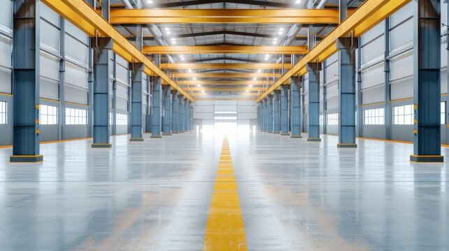 Industrial scene with reinforced epoxy resin beams, strong and solid structure, firm support elements, displaying ultimate sturdiness and durability