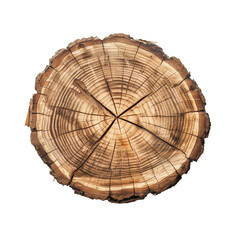 Fototapeta premium Round wooden tree slice. trunk stump wood isolated on transparent or white background 