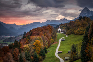 road in autumn mountains