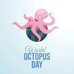 vector graphic of World Octopus Day ideal for World Octopus Day celebration.