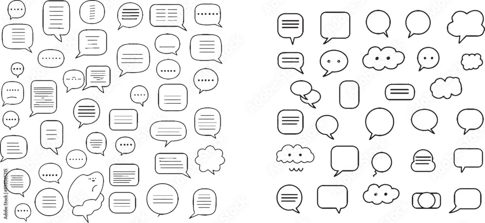 Poster A line drawing with a speech bubble and text bubble. A line argument with a feedback frame or a communication frame. Business chat messages with nice modern elements.