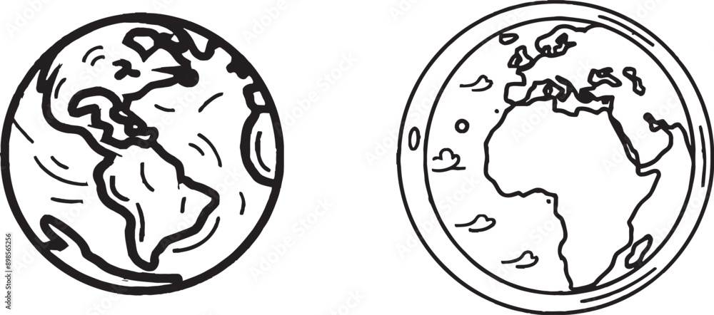 Aufkleber symbol for planets on the earth. line icon with curl. web internet sign. symbol for global marketing
