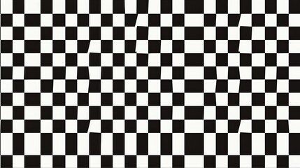 Fototapeta premium A striking black and white houndstooth pattern decorates the gallery wall, creating a bold visual statement in the contemporary space