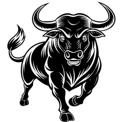 black and white bull 