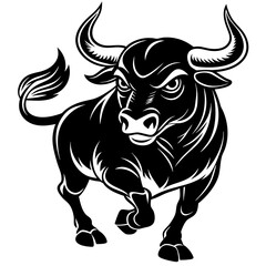 black and white bull 
