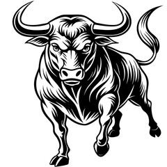 black and white bull 