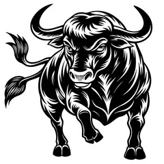 black and white bull 