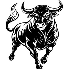 black and white bull 