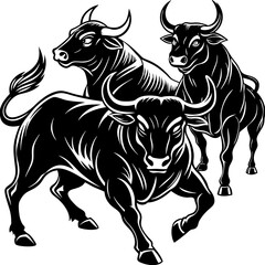 black and white bull 