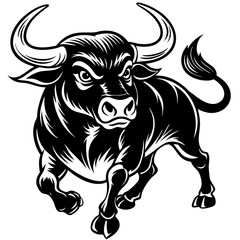 black and white bull 