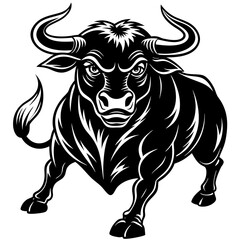 black and white bull 