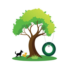 Different types of trees illustration