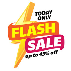 Obraz premium Flash Sale badge, sticker template in transparent background