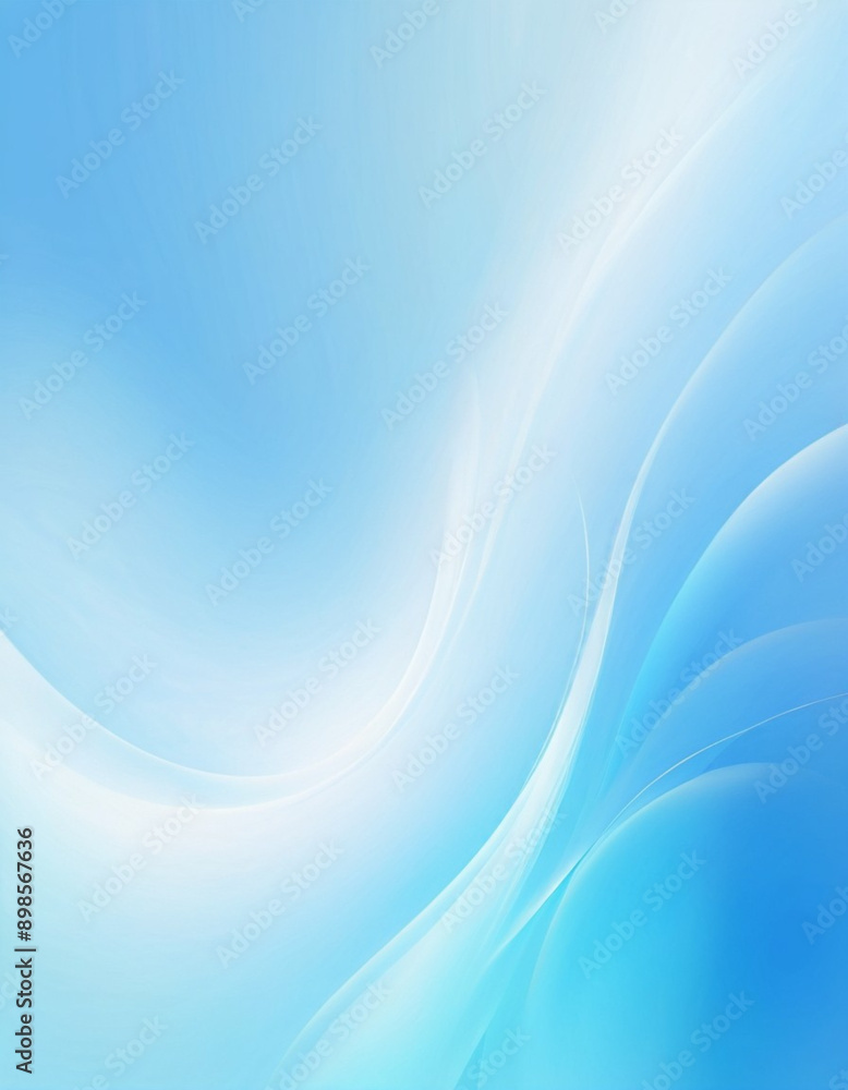 Poster abstract pastel background with a swirling, wavy design in shades of blue and white. background is s