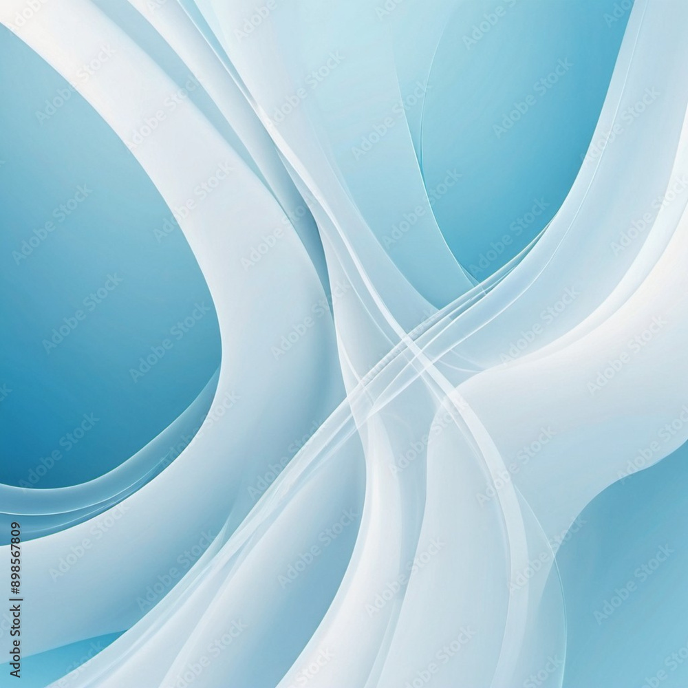 Poster abstract pastel background with a swirling, wavy design in shades of blue and white. background is s