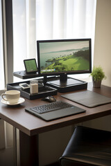 Sleek and Efficient EZ Work Desk Setup for Comfortable and Productive Work Environments