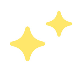 キラキラの星型アイコンの装飾 - シンプルでかわいいピカピカ光るあしらいのデザイン素材