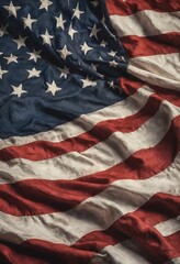 Obraz premium Old textile flag of USA as patriotic background