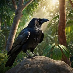 raven on a branch