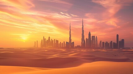 dubai skyline from the desert