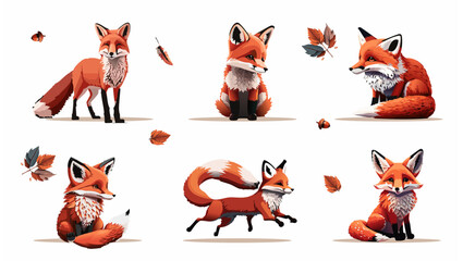 Fototapeta premium Little fox on a white background