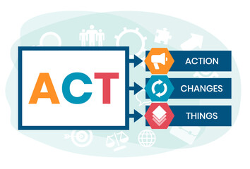 ACT - Action Changes Things acronym, business concept background	