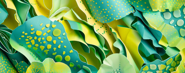 A playful patterned lime paper backdrop, featuring fun designs and textures, perfect for energetic and youthful themes.