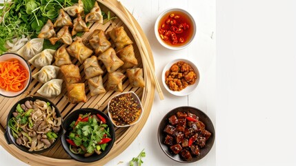 Authentic Guotie Ready to serve with side dishes on transparent background