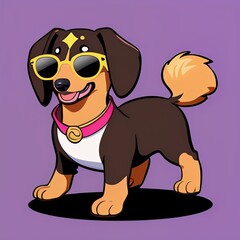 Fototapeta premium dog with sunglasses 