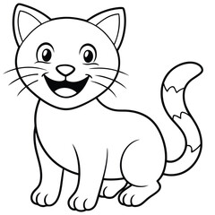 Cat silhouette with white background