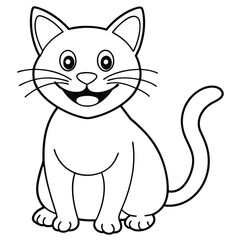 Cat silhouette with white background