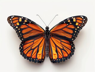 Obraz premium Majestic Monarch Butterfly in Flight Isolated on Transparent Background