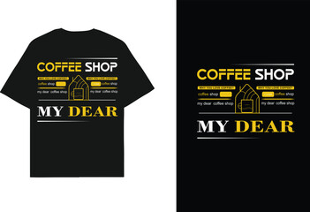 Coffee Shop Love Typography T-Shirt Design
