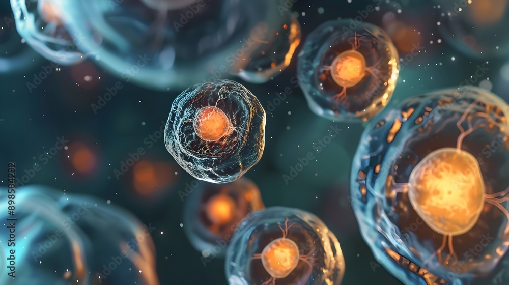 Aufkleber Detailed Close up View of Stem Cell Structure under Electron Microscope