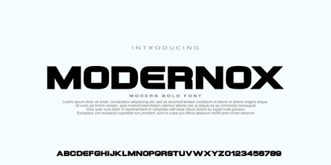 Modern Bold Font. strong, Sans Serif Font. Regular Italic Uppercase and number, Typography urban style alphabet fonts for fashion, sport, technology, digital, movie, logo design, vector illustration