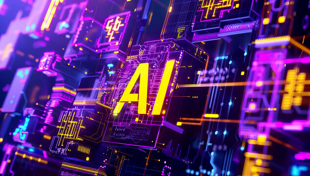 AI - artificial intelligence, concept digital CPU