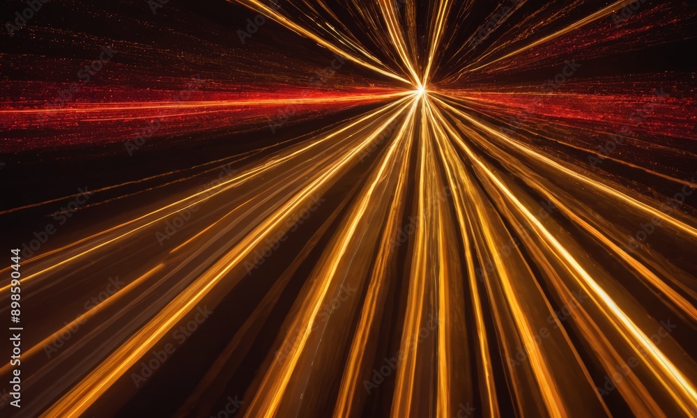 Poster close-up of a bright, colorful light source with a starburst pattern.