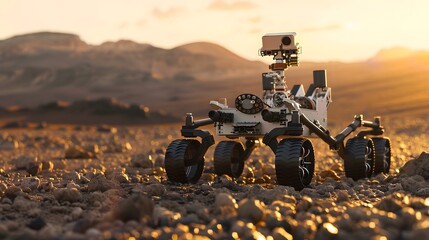 Space Exploration Robot: A robot exploring the surface of Mars, collecting samples and transmitting data back to Earth.
