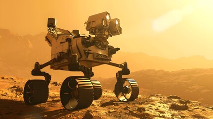 Space Exploration Robot: A robot exploring the surface of Mars, collecting samples and transmitting data back to Earth.
