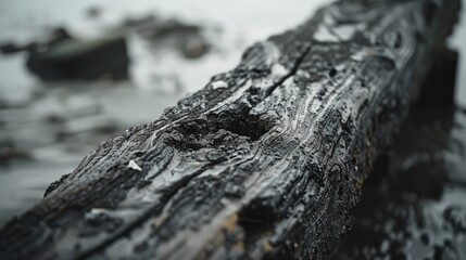 Captivating high angle shot of intricately detailed wooden beam - unique architecture photography.
