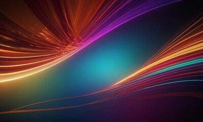 vibrant abstract composition featuring a mix of orange, purple, blue, and yellow lines, creating a dynamic and visually striking pattern.