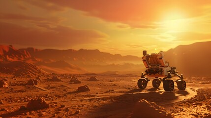 Space Exploration Robot: A robot exploring the surface of Mars, collecting samples and transmitting data back to Earth.
