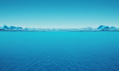 Obraz premium landscape with a blue water surface and mountains in the background.