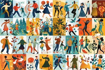Obraz premium Celebrating Cultural Diversity Through Vibrant Scenes and Community Interactions