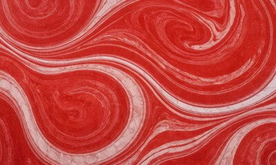 close-up of a red and white marble-like pattern.