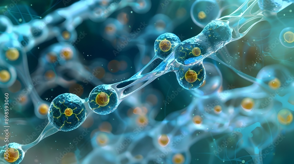 Poster Intricate Stem Cell Structure Captured Under Electron Microscope